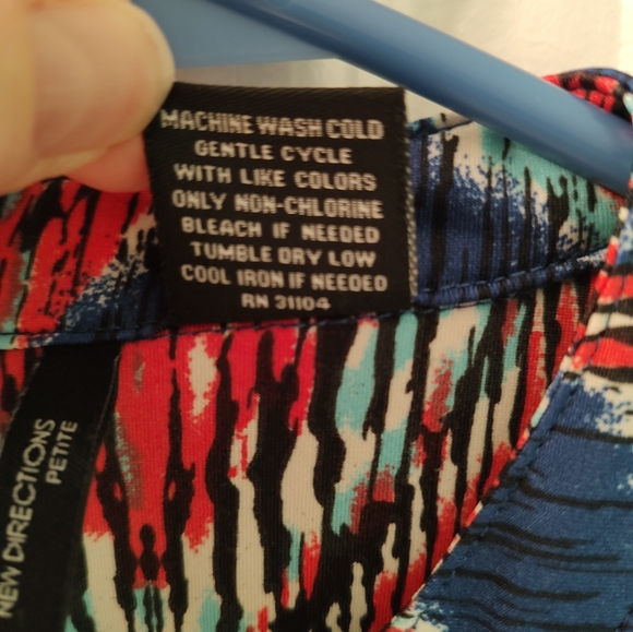 New Directions Sleeveless Dress Red/White/Blue Size Petite Small - Picture 4 of 6